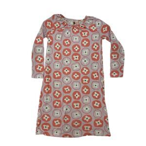 TEA COLLECTION Mod Pink Floral Print Dream On Long Sleeve Nightgown Size 10